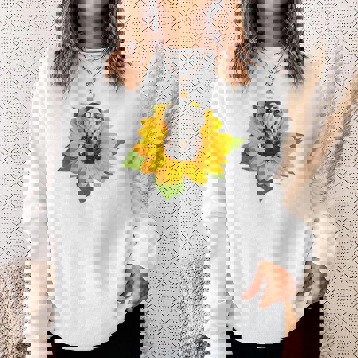 ポケットの中の犬 花 サルーキ スウェットシャツ 彼女への贈り物