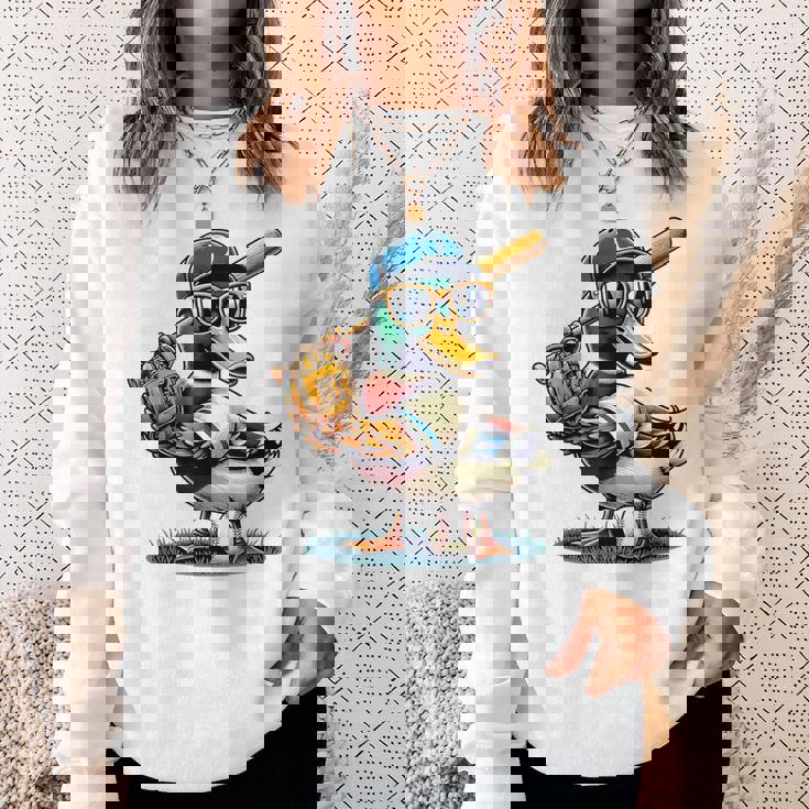 マガモのアヒル 野球愛好家 アヒル 野球 スウェットシャツ 彼女への贈り物