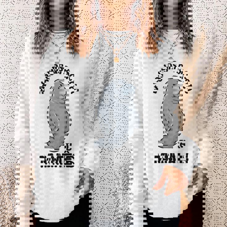 マナティーに気を取られる かわいい 海の動物 マナティー スウェットシャツ 彼女への贈り物