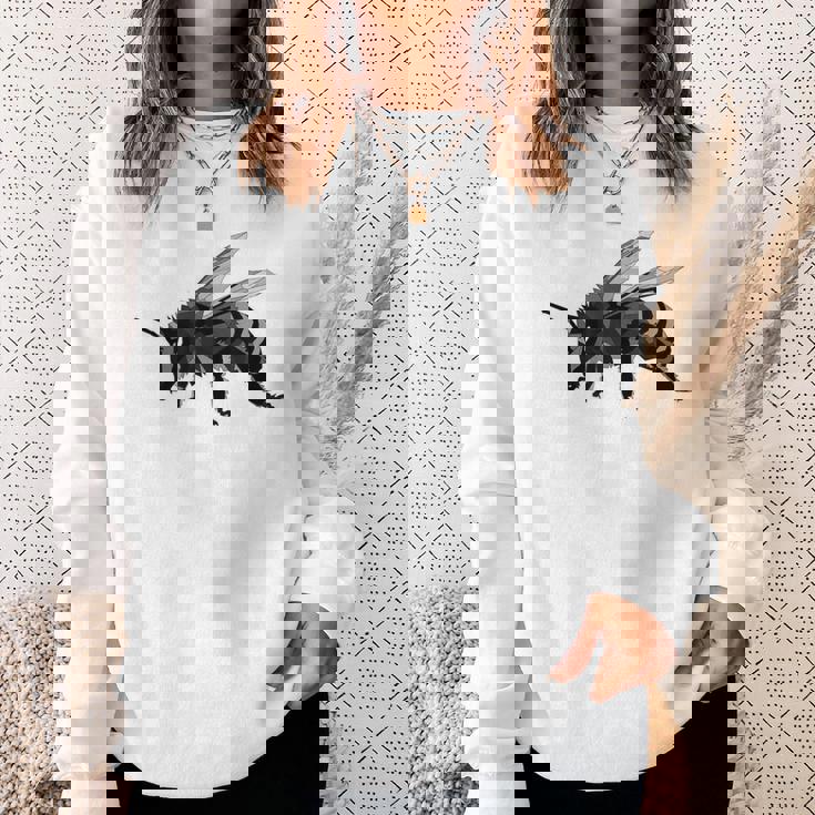 ミツバチ ステンシル セイブ 蜂 ハニー昆虫 スウェットシャツ 彼女への贈り物