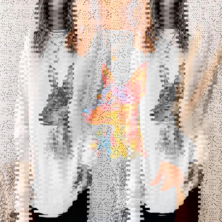 ミニチュア ピンシャー 犬 ペット カラフル ミニチュア ピンシャー スウェットシャツ 彼女への贈り物