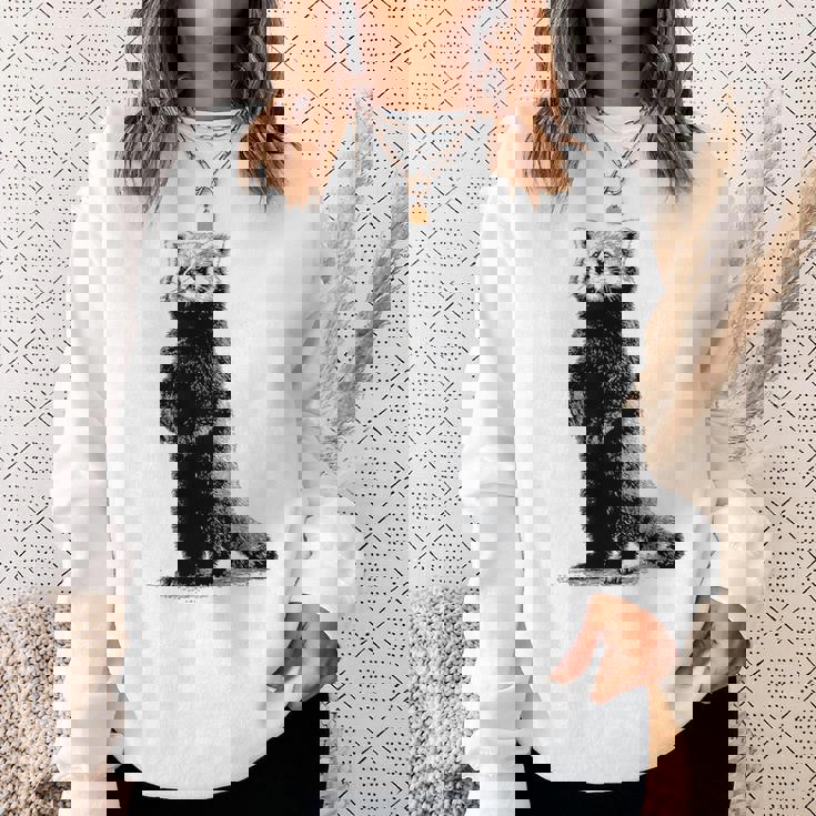 ミニマリストデザインのレッサーパンダ スウェットシャツ 彼女への贈り物