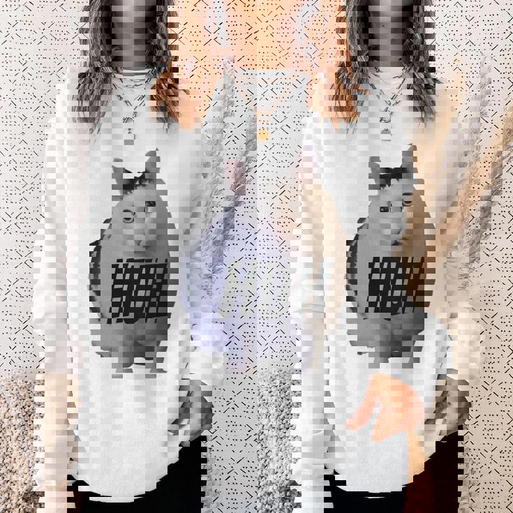 ミームハァキャット面白い 長袖tシャツ スウェットシャツ 彼女への贈り物