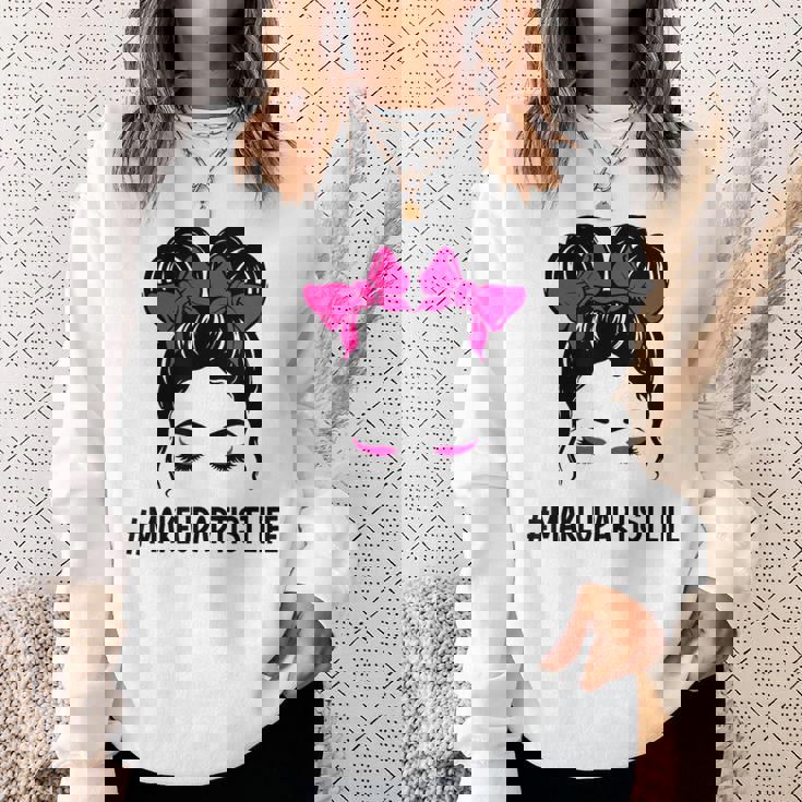 メイクアップアーティスト 美容師 美容師 顔 乱雑なお団子 スウェットシャツ 彼女への贈り物