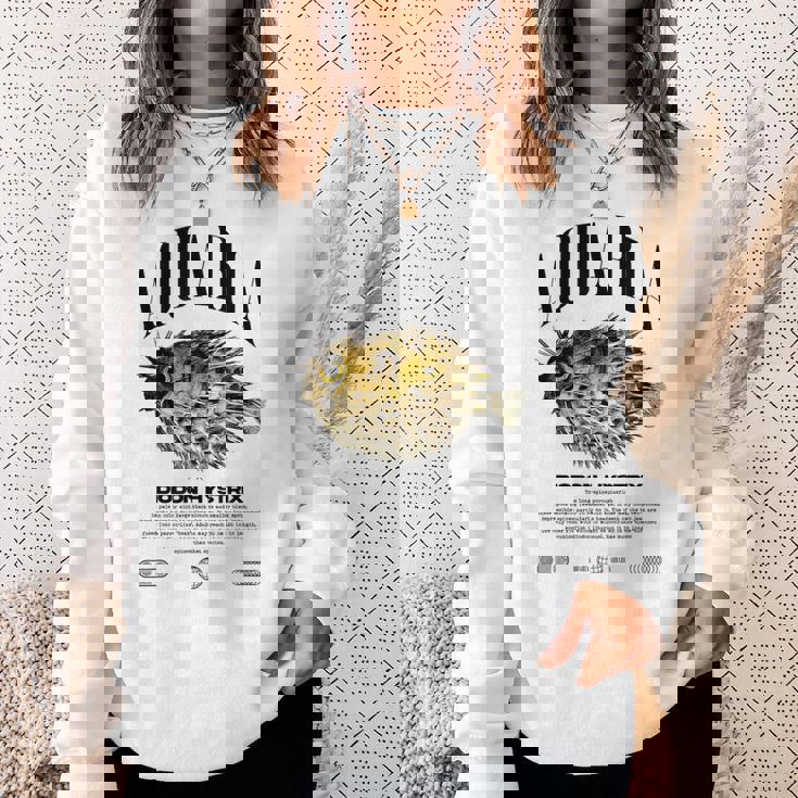 ヤマアラシ フグ 魚飼い モダンストリートウェア スウェットシャツ 彼女への贈り物