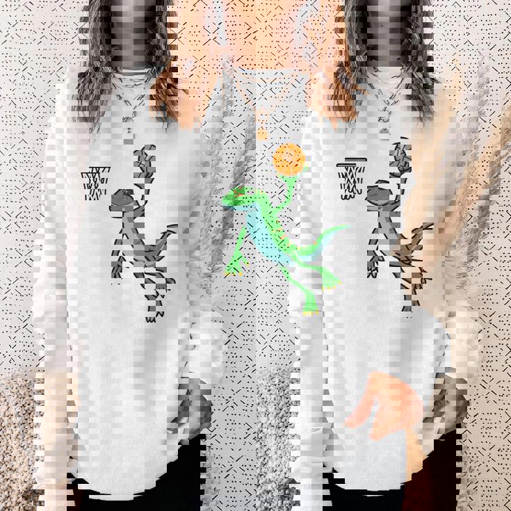 ヤモリ バスケットボール ホビー スポーツ 爬虫類 長袖tシャツ スウェットシャツ 彼女への贈り物