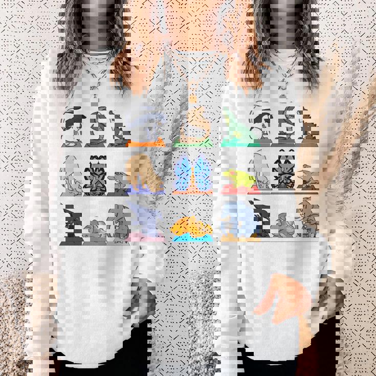 ヨガ動物のポジション 長袖tシャツ スウェットシャツ 彼女への贈り物