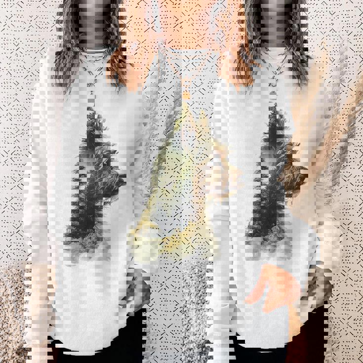 ヨークシャーテリア 犬 モチーフ ペット アートワーク ヨークシャーテリア スウェットシャツ 彼女への贈り物