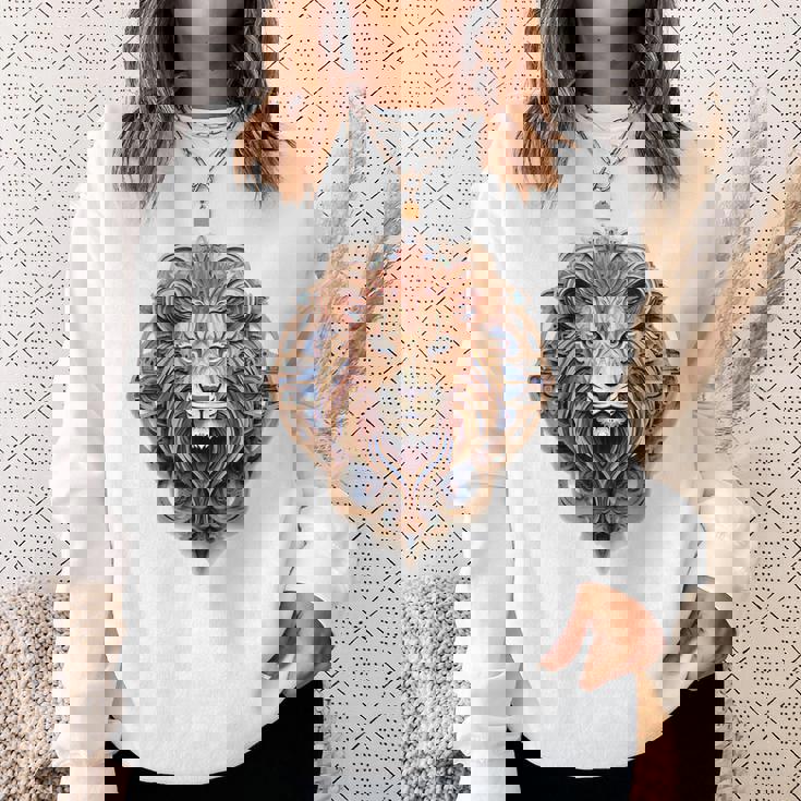 ライオン 動物 彫刻 動物園 抽象芸術 絵画 ライオン スウェットシャツ 彼女への贈り物