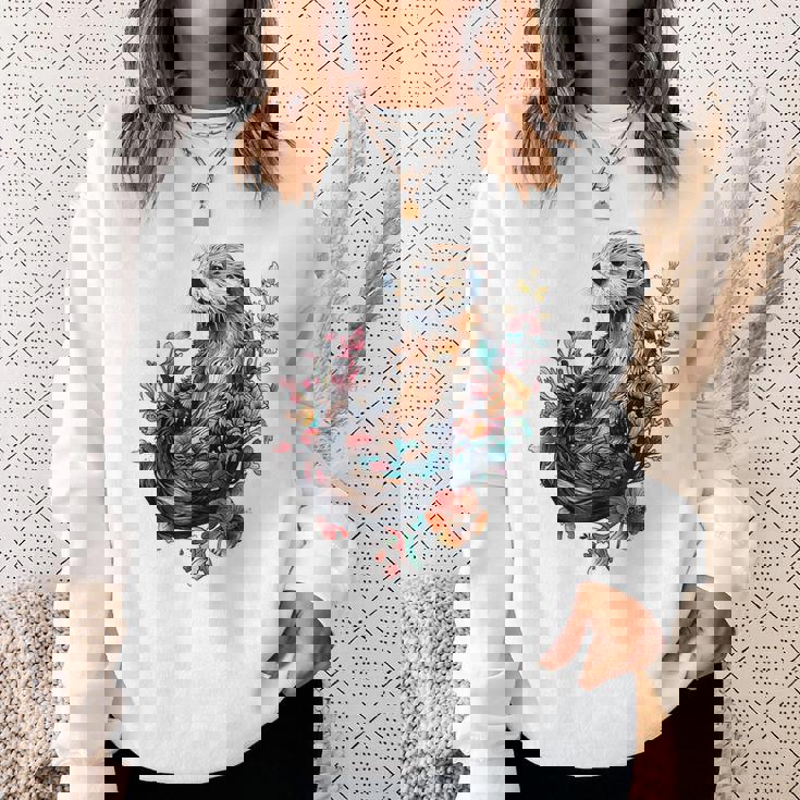 ラッコ フローラルアクセント スウェットシャツ 彼女への贈り物