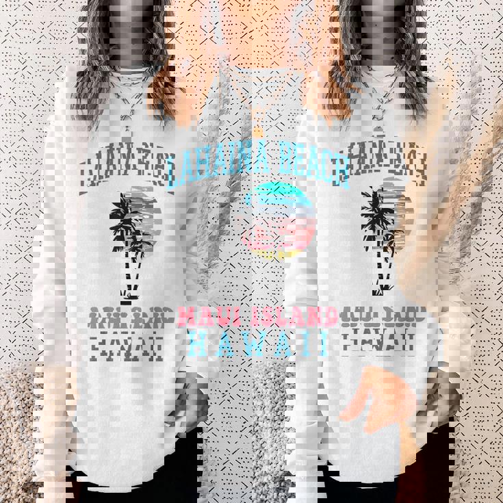 ラハイナ ビーチ マウイ ハワイ ビーチ ヤシの木 夏 ハワイアン スウェットシャツ 彼女への贈り物