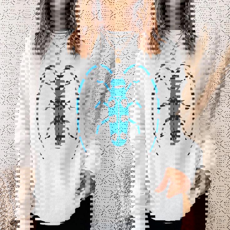 ルリボシカミキリ _昆虫_カミキリムシ スウェットシャツ 彼女への贈り物