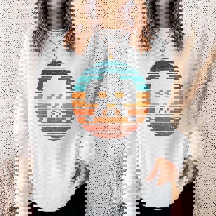 レトロ ヴィンテージ 80年代アーケード ゲーム インベーダー シンセウェイブ サンセット スウェットシャツ 彼女への贈り物