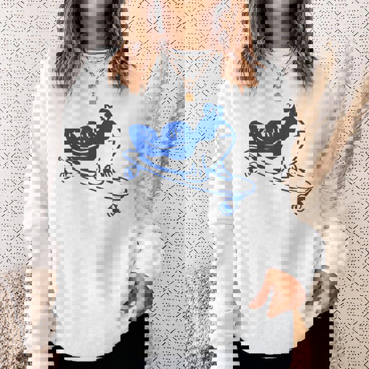 ロングボードライダーのためのミニマルアート。ボード上のマッドスキッパー。 スウェットシャツ 彼女への贈り物