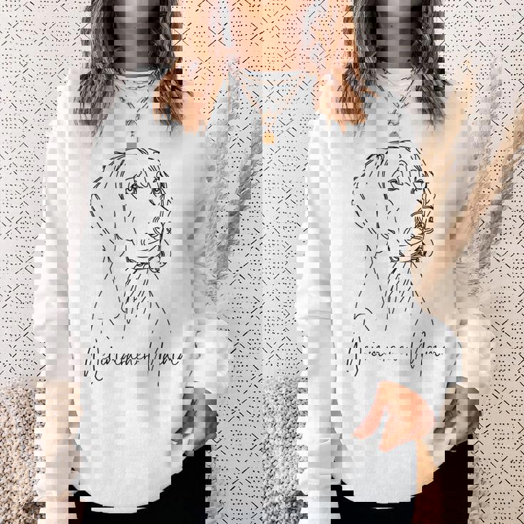 ワイマラナー ママ ワイマラナー ママ かわいい ラインアート 犬 アーティスティック スウェットシャツ 彼女への贈り物