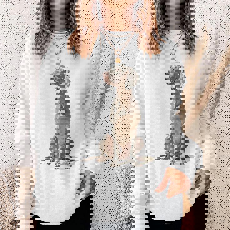 ワイマラナー 犬 グラフィック ペット イラスト ワイマラナー スウェットシャツ 彼女への贈り物