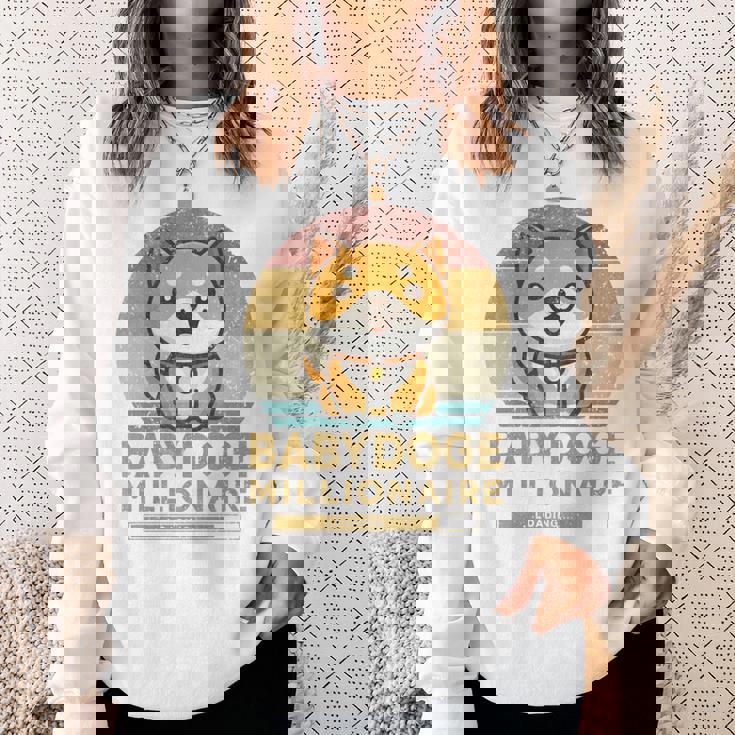 ヴィンテージ 面白い Baby Doge Millionaire Miner Baby Doge 長袖tシャツ スウェットシャツ 彼女への贈り物