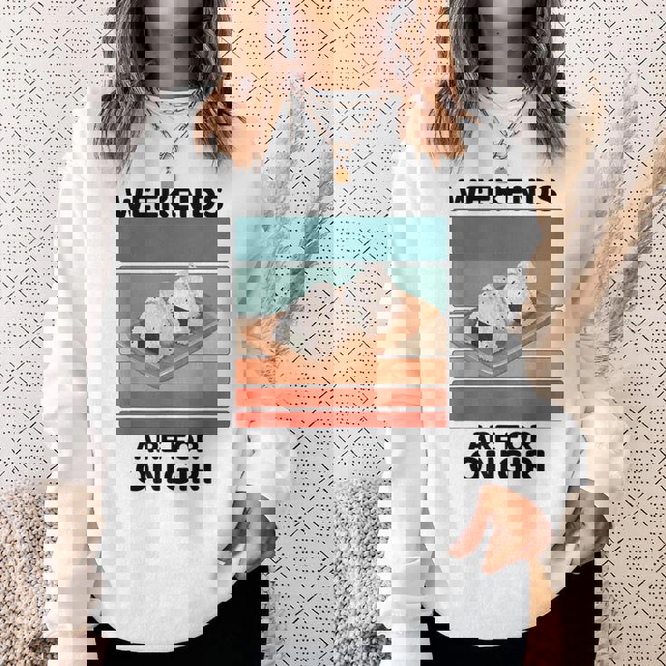 ヴィンテージおにぎりフードラバーウィークエンドはおにぎり好きの為 スウェットシャツ 彼女への贈り物