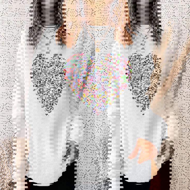 世界国旗 ハート 国旗 旅行 トラベラー スウェットシャツ 彼女への贈り物