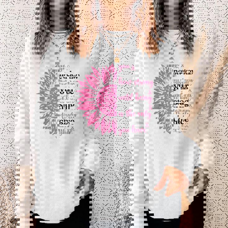 乳がんファイター サバイバー ひまわり ピンクリボン 戦士 スウェットシャツ 彼女への贈り物