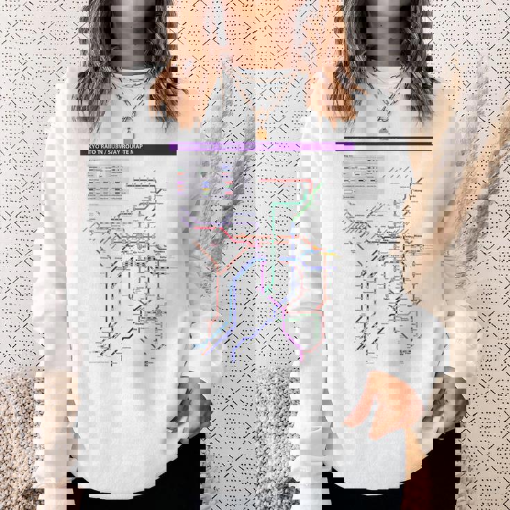 京都日本地下鉄鉄道おみやげ路線図 スウェットシャツ 彼女への贈り物