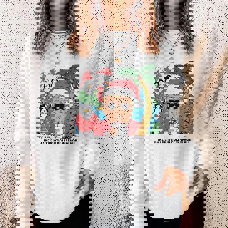 北極を再び暖かく 面白い トランプ ホットココアトロピック 長袖tシャツ スウェットシャツ 彼女への贈り物