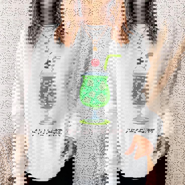 和風クリームソーダ レトロ メロンフロート カワイイ 美学 スウェットシャツ 彼女への贈り物