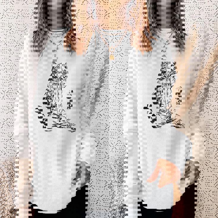 太極拳 猫 格闘技 面白い 猫 格闘 スウェットシャツ 彼女への贈り物