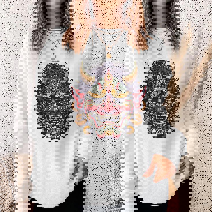 妖怪はにゃおにマスク 日本の悪魔 鬼鬼 鬼 鬼 おにマスク スウェットシャツ 彼女への贈り物