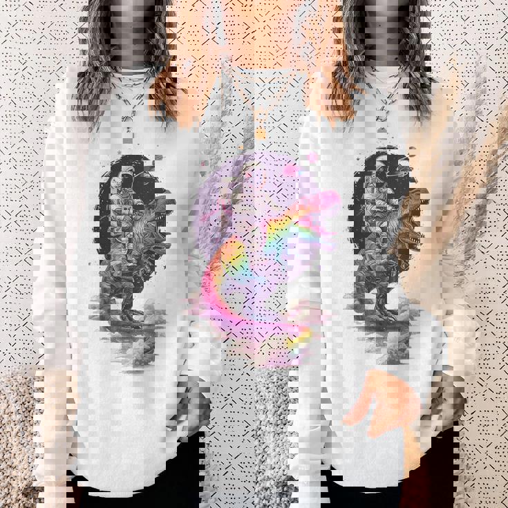 宇宙飛行士tレックス 恐竜 宇宙人 宇宙人 惑星 銀河 スウェットシャツ 彼女への贈り物