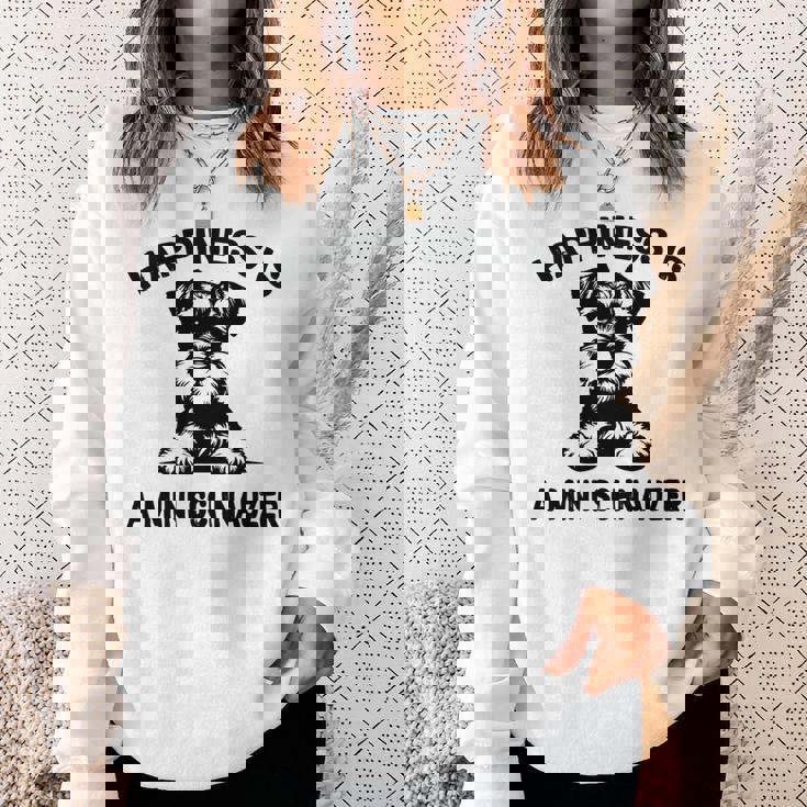 幸せはミニシュナウザー 長袖tシャツ スウェットシャツ 彼女への贈り物