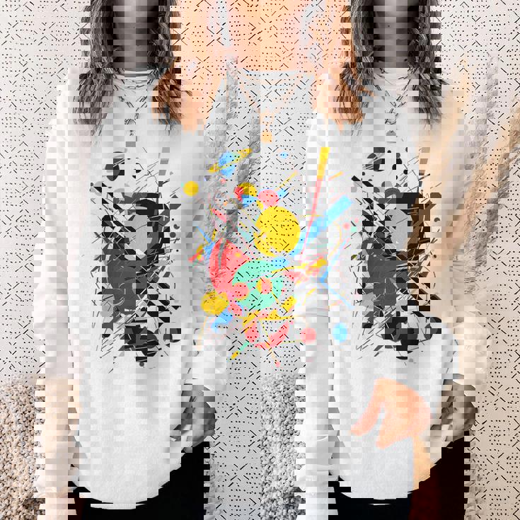 幾何学 抽象 カラフル アート グラフィック 幾何学模様 スウェットシャツ 彼女への贈り物