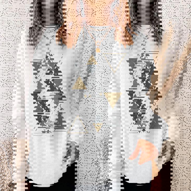 幾何学図形 抽象 モダンアート ヴィンテージ 三角形 スウェットシャツ 彼女への贈り物