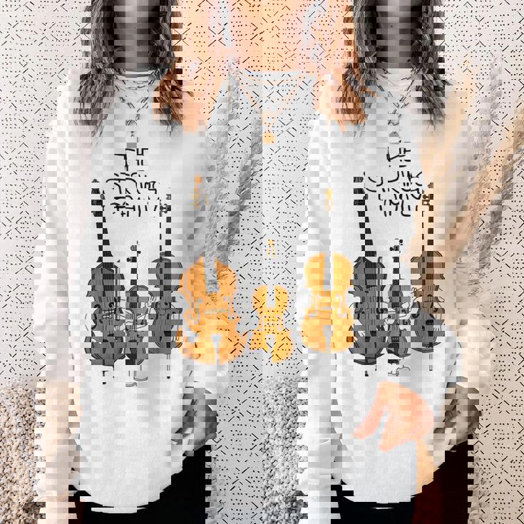 弦楽ファミリー、ヴァイオリン、チェロ、コントラバスミュージシャン面白い スウェットシャツ 彼女への贈り物