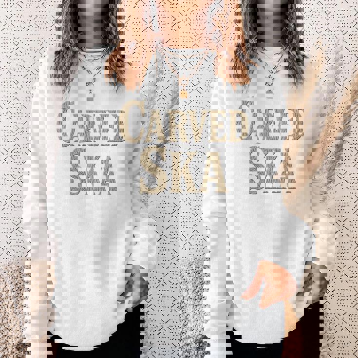 彫刻スカ 長袖tシャツ スウェットシャツ 彼女への贈り物