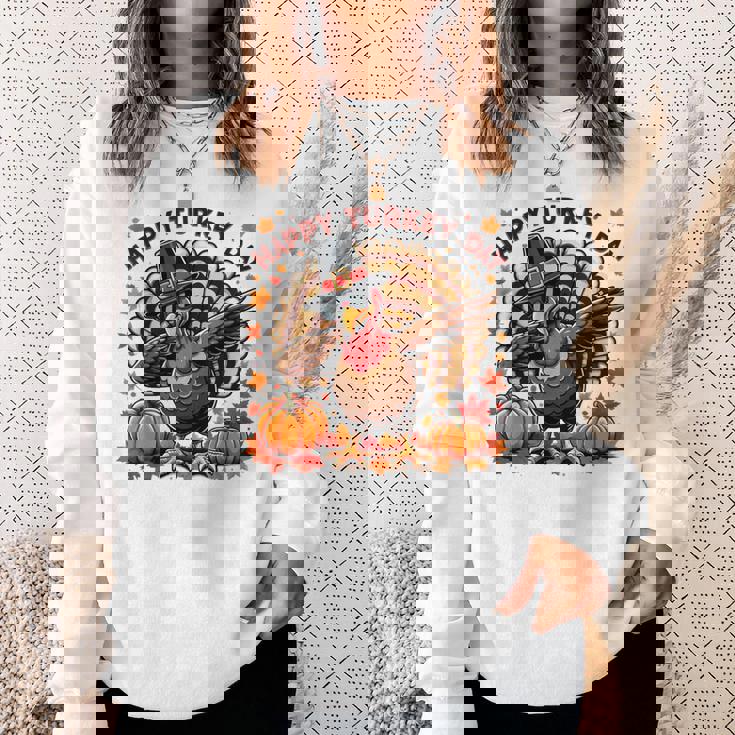 感謝祭 おもしろい 七面鳥巡礼者 軽くたたく 幸せな七面鳥の日 スウェットシャツ 彼女への贈り物