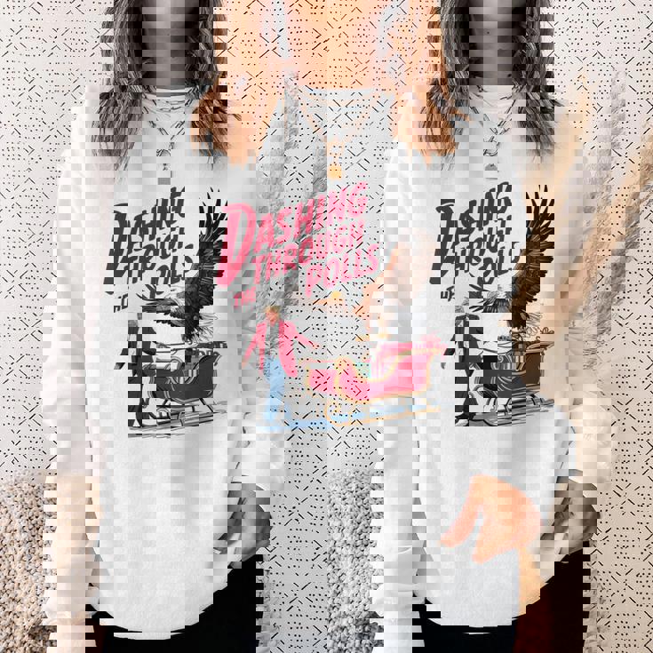 投票を駆け抜ける 面白い選挙結果 トランプ クリスマス スウェットシャツ 彼女への贈り物