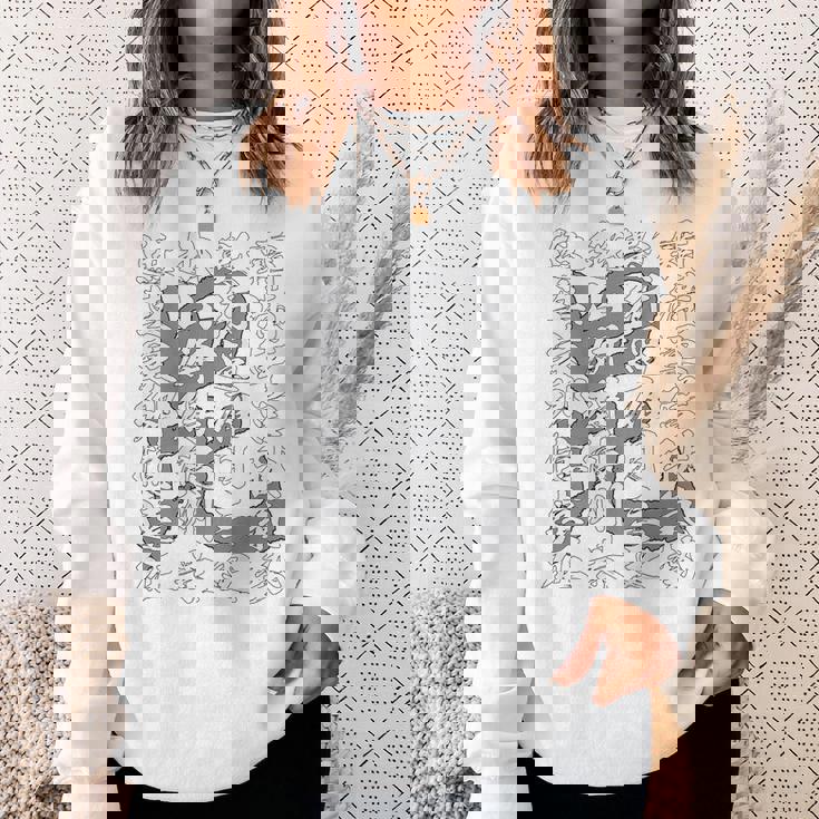 日本 侍 武士 上杉謙信 漢詩 九月十三夜 漢字 毘沙門天 旗印 バックプリント スウェットシャツ 彼女への贈り物