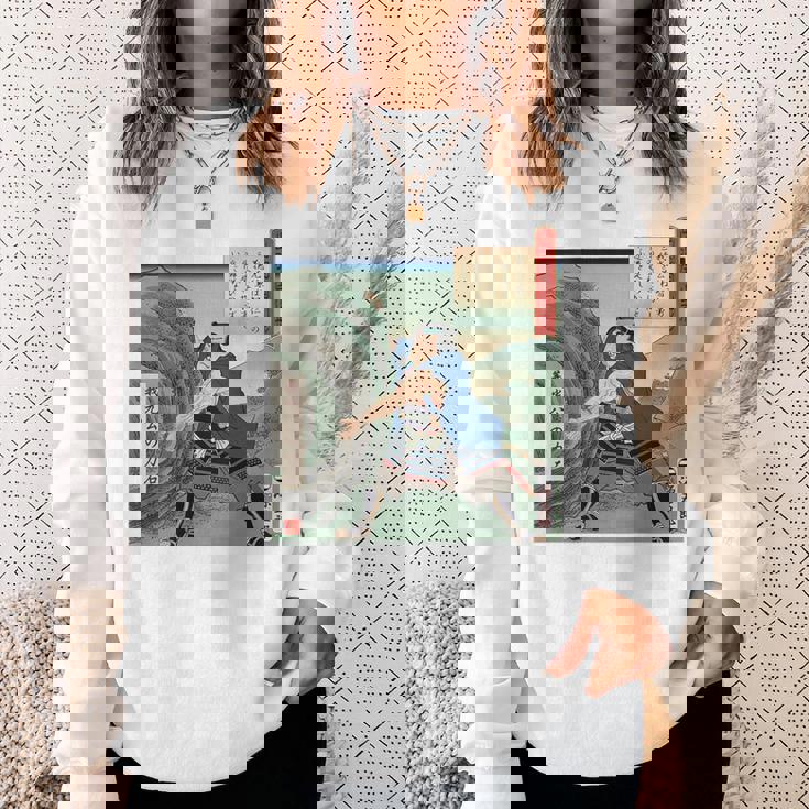 日本 浮世絵 出羽国 山形 山形城 ５７万石 最上義光 源氏 蔵王 力石 バックプリント スウェットシャツ 彼女への贈り物