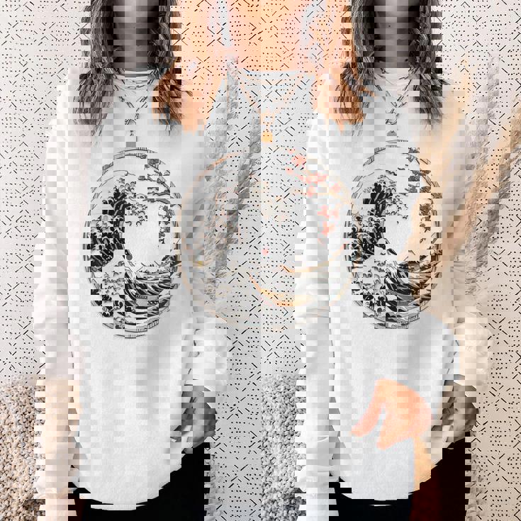 日本 神奈川 波 津波 浮世絵 日本美術 スウェットシャツ 彼女への贈り物