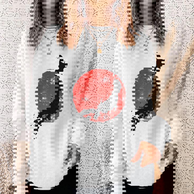 日本 赤 太陽 日本 列島 地図 かっこいい 国旗 スタイル スウェットシャツ 彼女への贈り物