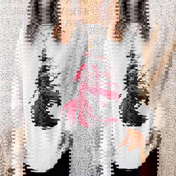 日本のサムライ フローラルウォリアーフラワー 桜 スウェットシャツ 彼女への贈り物