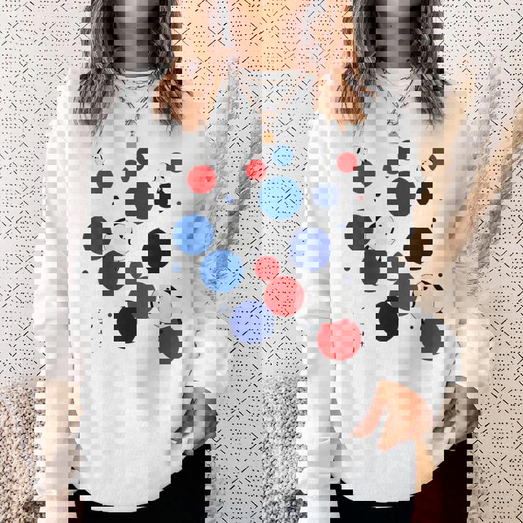 日本の野鳥 シマエナガ 赤 青 ドット 丸 水玉 関西 イベント 家族 お揃い スウェットシャツ 彼女への贈り物