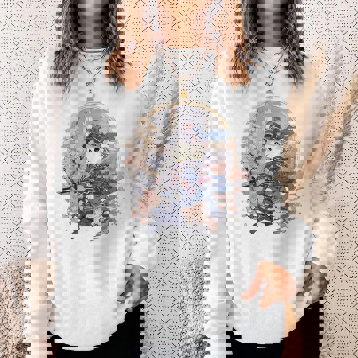 日本美術 うさぎ 忍者 浮世絵 アニメ風 侍うさぎ スウェットシャツ 彼女への贈り物