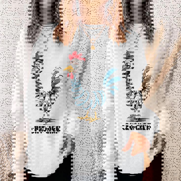 春のチキンチキンポゴスティックファニーチキン スウェットシャツ 彼女への贈り物