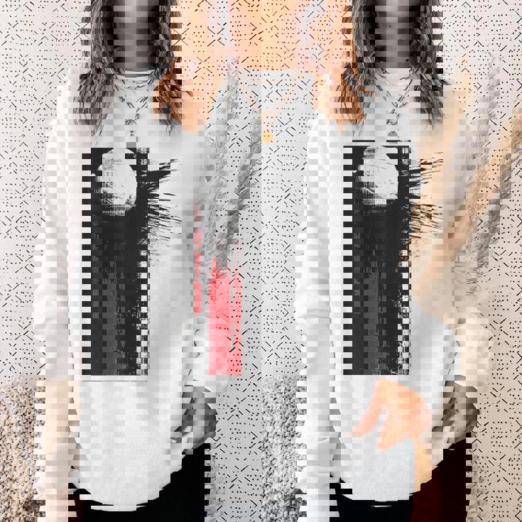 月 抽象 モチーフ 描画 アートワーク 絵画 月 スウェットシャツ 彼女への贈り物