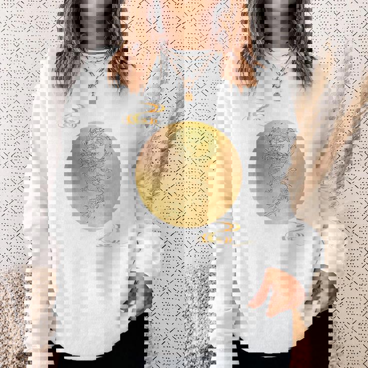 月と龍 満月 龍 スウェットシャツ 彼女への贈り物