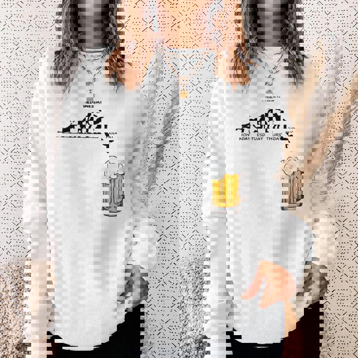 月曜日金曜日 スティックマン ビールウィークジャンプ エネルギー 皮肉 スウェットシャツ 彼女への贈り物