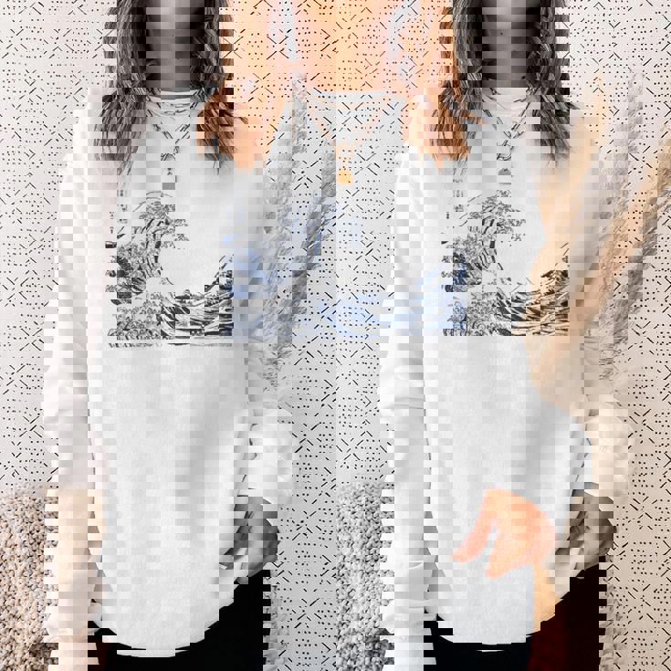 有名ヴィンテージアート グレートウェーブ 葛飾北斎 おしゃれ スウェットシャツ 彼女への贈り物