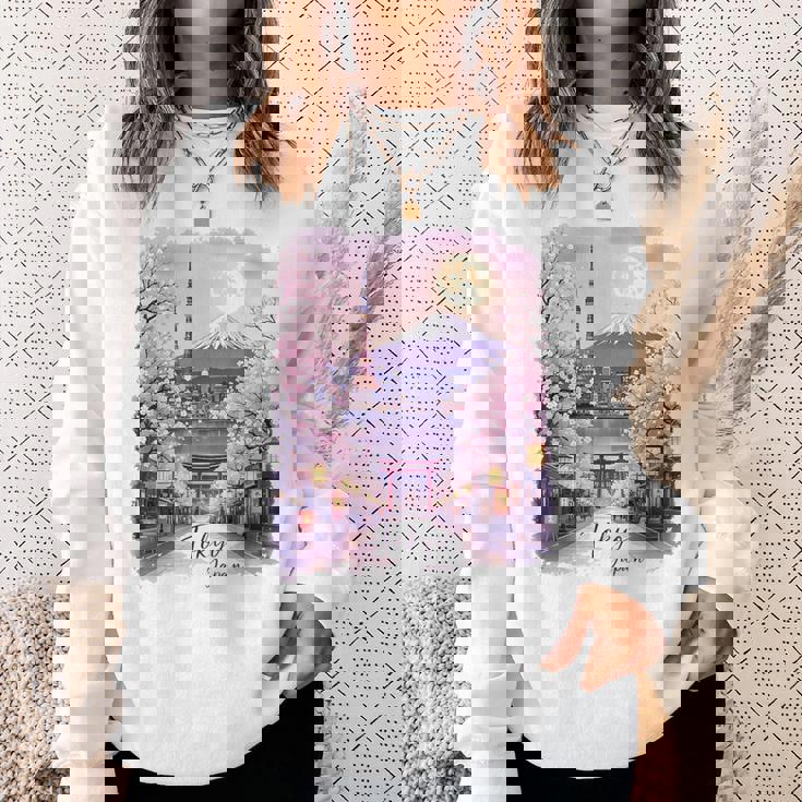 東京 日本 桜 夜景 お土産 スウェットシャツ 彼女への贈り物